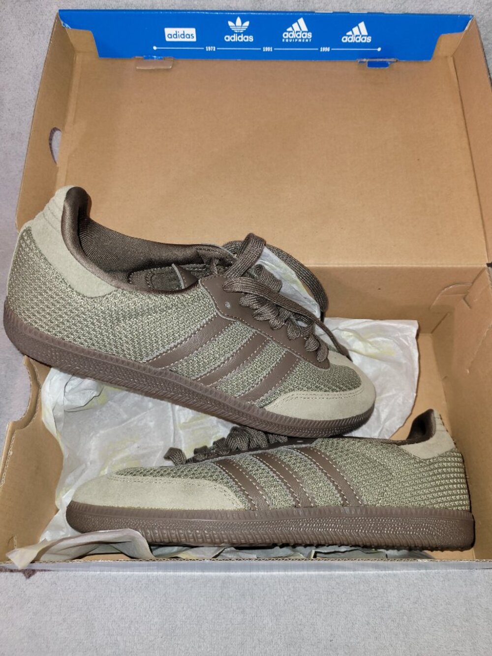 Adidas Samba Men's Size 7.5 Orbit Green Cargo Brown Sneakers JR0885 (#3012)